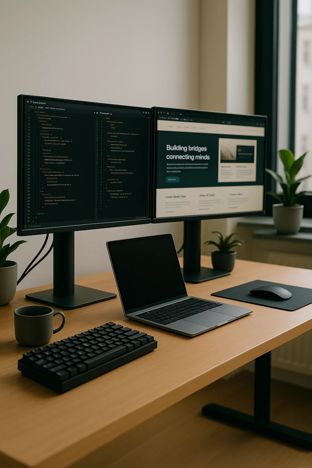 Custom web development workspace
